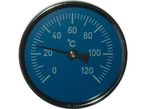 Blauwe thermometer 0 - 120°C diameter 80mm