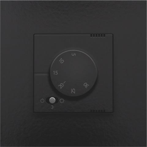 Electronic thermostat, Bakelite® piano Black coated