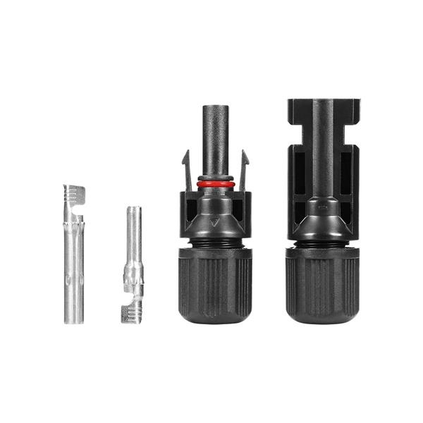 MC4 connector voor fotovoltaïsche panelen. compatibel met PV-draden: 1,5 - 6 mm², IP67