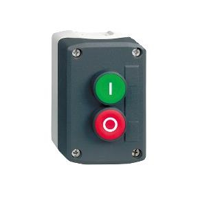 Dark Grey station - Green flush / Red flush pushbuttons Ø 22 spring return