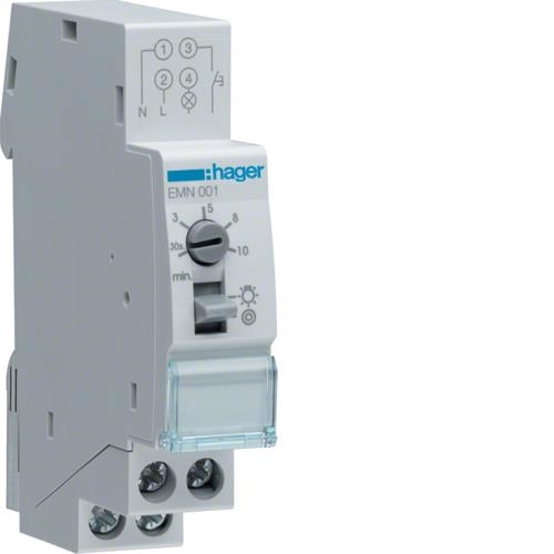 Staircase timer 30sec - 10 min 230Vac 1 module