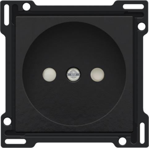 Afwerkingsset voor stopcontact zonder aarding met kinderveiligheid, inbouwdiepte 21mm Bakelite Black