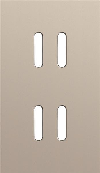 Double cover plate, vertical 60mm center distance, for double switch functions, Niko rocker steel Ch