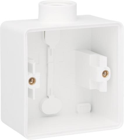 Splashproof surface - mounting box with one M20 input for flush mounting one function, White