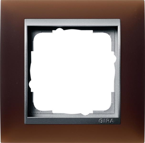 Cover frame 1 gang intermediate frame colour Aluminium Gira Event opaque dark Brown