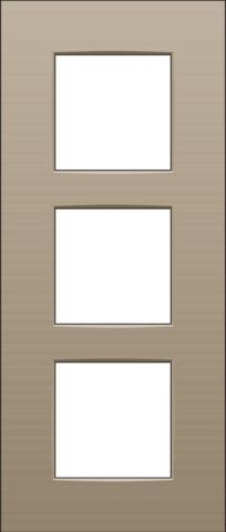 Triple flush surround plate with 60mm vertical centre - to - centre distance Intense Bronze