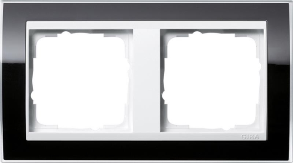 Cover frame 2 gang intermediate frame pure White Gira Event Clear Black