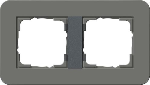 Cover frame 2 gang Gira E3 dark Grey / Anthracite