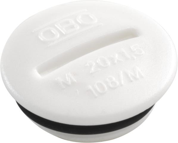 Blind plug M20, White