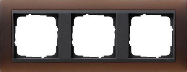 Cover frame 3 gang intermediate frame Anthracite Gira Event opaque dark Brown