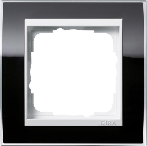 Cover frame 1 gang intermediate frame pure White Gira Event Clear Black