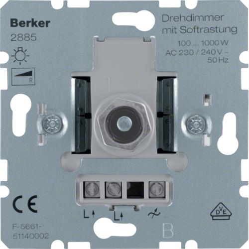 Draaidimmer 1000W Berker, gloei - / halogeenlampen 230V