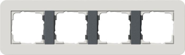 Cover frame 4 gang Gira E3 light Grey / Anthracite