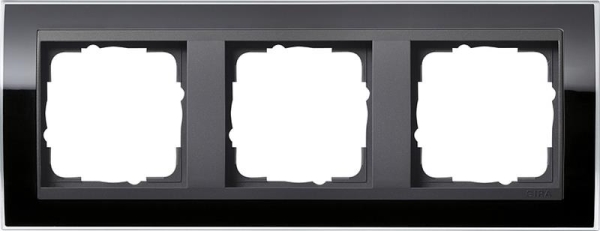 Cover frame 3 gang intermediate frame Anthracite Gira Event Clear Black