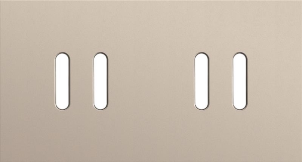 Double cover plate, horizontal 71mm center distance, for double switch functions, Niko rocker steel