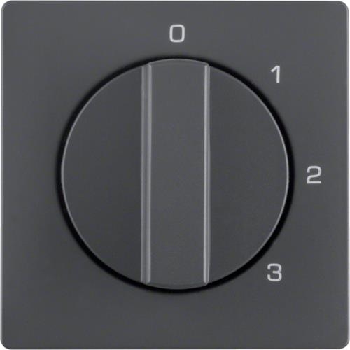 Centre plate rotary knob 3-step switch, neutral pos, Q.1 / Q.3 , Anthracite velvety