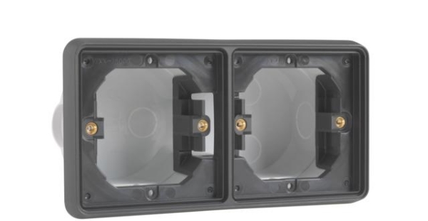 Double horizontal flush - mounting frame, Black