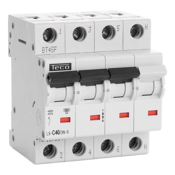 Circuit breaker 3 poles + N 40A 6kA curve C