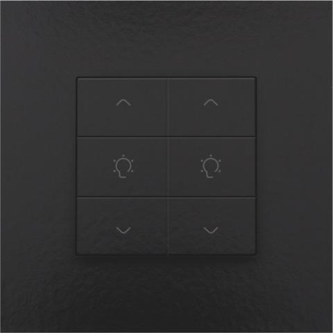 Double dimming control for Niko Home Control, Bakelite® piano Black coated