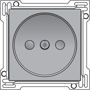 Afwerkingsset voor stopcontact zonder aarding met kinderveiligheid, inbouwdiepte 21mm Silver