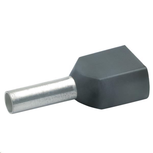 Partially insulated twin ferrule 1.5mm² 8mm Black