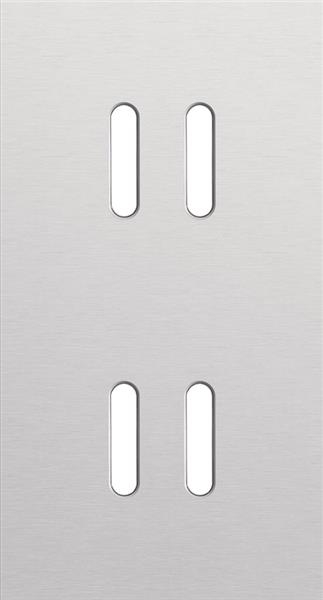 Double cover plate, vertical 71mm center distance, for double switch functions, Niko rocker Alu Grey