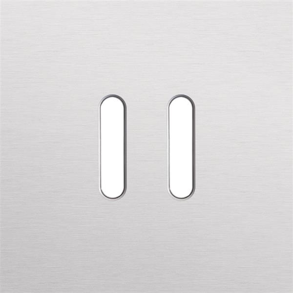 Single cover plate, for double switch functions, Niko rocker Alu Grey