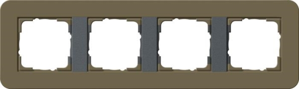 Cover frame 4 gang Gira E3 Umber / Anthracite