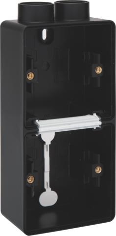 Splashproof double vertical surface - mounting box with one double M20 input for flush - mounting tw