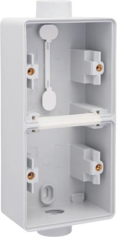 Splashproof double vertical surface - mounting box with two single M20 inputs for flush - mounting t