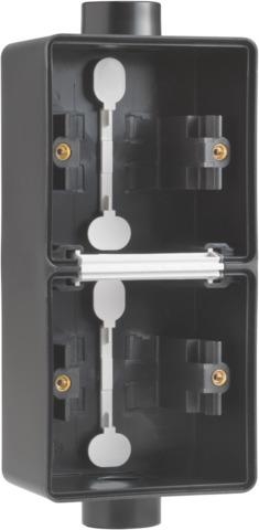 Splashproof double vertical surface - mounting box with two single M20 inputs for flush - mounting t