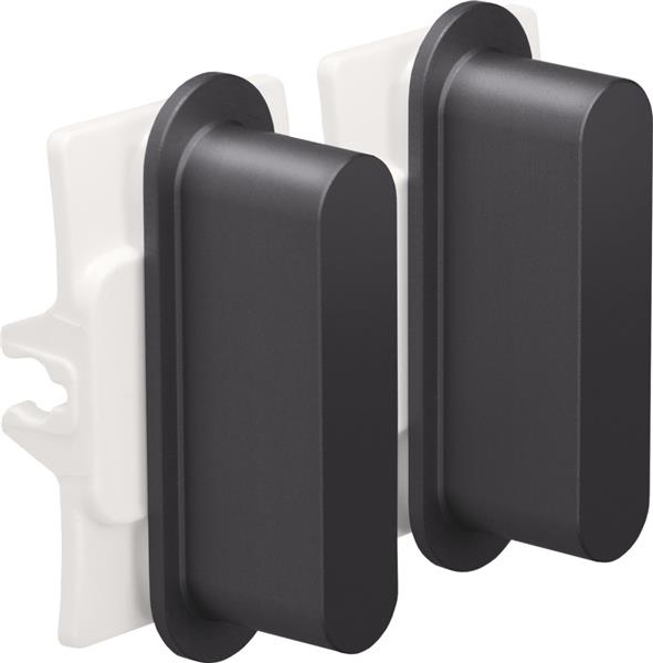 Niko rocker set voor tweevoudige schakelfuncties, Pure Alu Black brushed