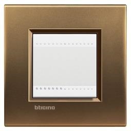 LivingLight - plaque rectangulaire 2 modules Bronze