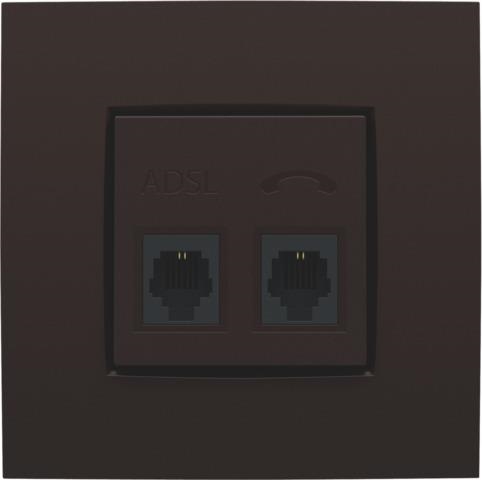 Central plate ASDL - tel, dark Brown