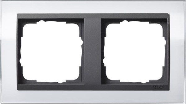 Cover frame 2 gang intermediate frame Anthracite Gira Event Clear White