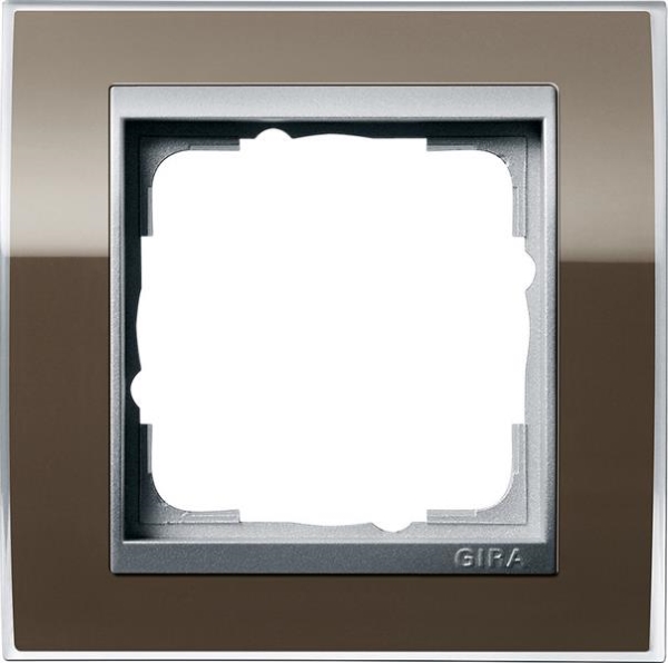 Cover frame 1 gang intermediate frame colour Aluminium Gira Event Clear Brown