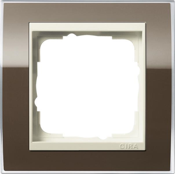 Cover frame 1 gang intermediate frame cream White Gira Event Clear Brown