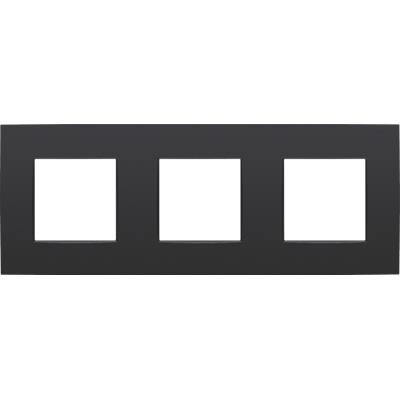 Three - fold flush surround plate with 71mm centre-to-centre distance Niko Intense matt Black