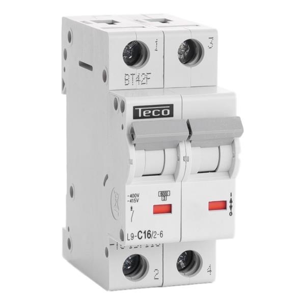 Circuit breaker 2 poles 16A 6kA curve C