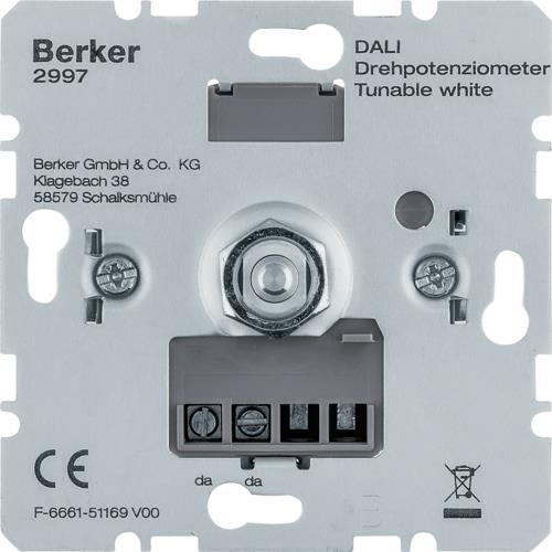 Rotary potentiometer Dali, Tunable White, soft-lock, light control