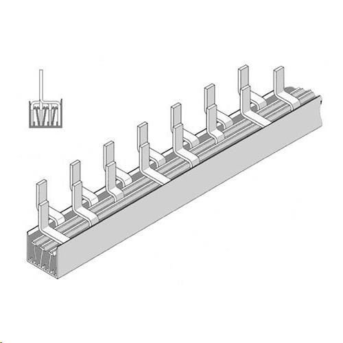 Barrette isolée à pins 10mm² 2 pôles pour disjoncteurs 1 module 2 pôles