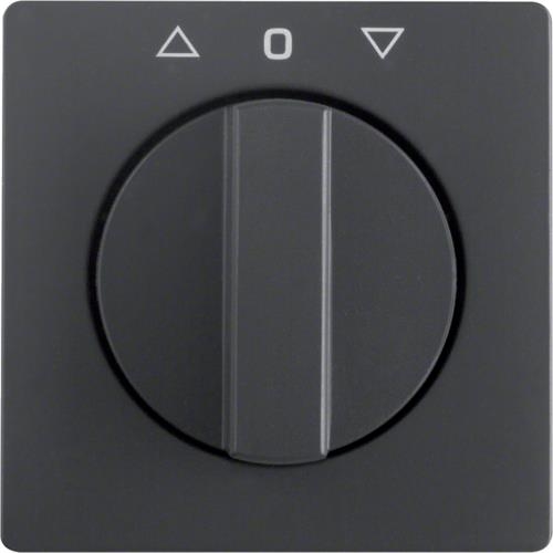 Centre plate rotary knob rotary switch blinds, Berker Q.1 / Q.3, Anthracite velvety