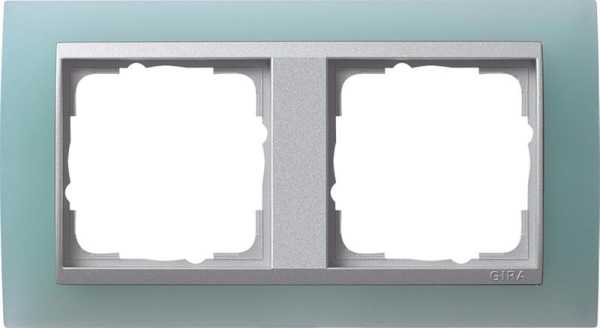 Cover frame 2 gang intermediate frame colour Aluminium Gira Event opaque Mint