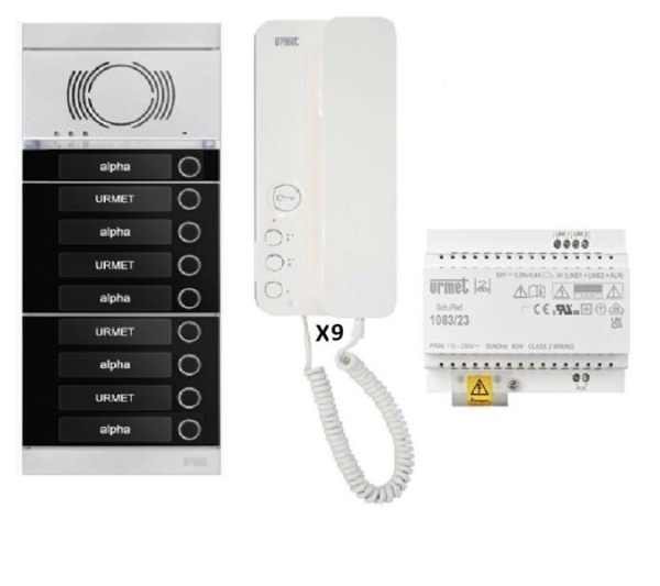 Kit audio 9 appartementen voorgeprogrammeerd