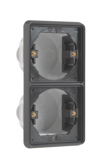 Double vertical flush - mounting frame, Black