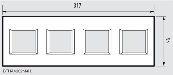 Axolute - afdekplaat 2 modules . Wit glas