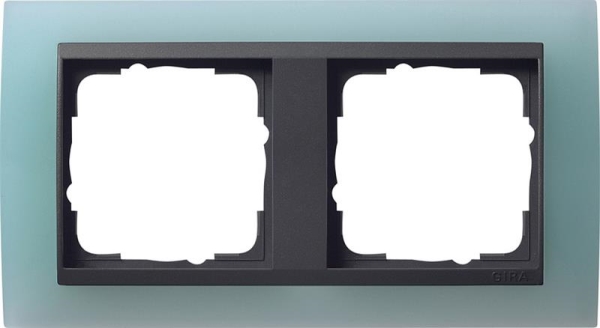 Cover frame 2 gang intermediate frame Anthracite Gira Event opaque Mint