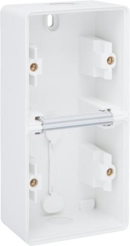 Splashproof double vertical surface - mounting box with two single flexible inputs for flush - mount