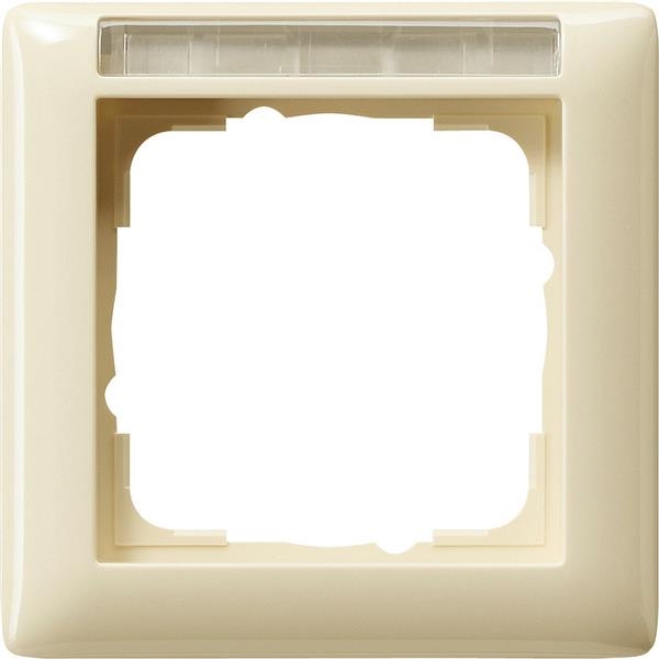 Cover frame 1 gang with inscription space standard 55 cream White