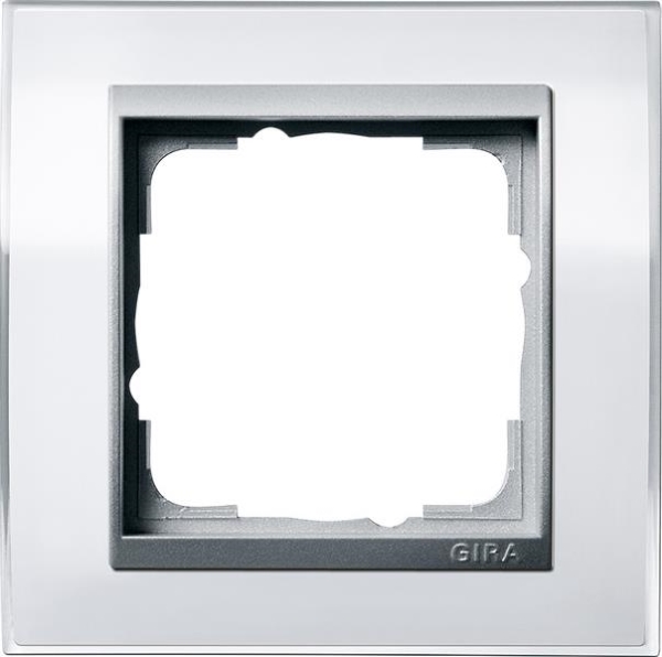 Cover frame 1 gang intermediate frame colour Aluminium Gira Event Clear White